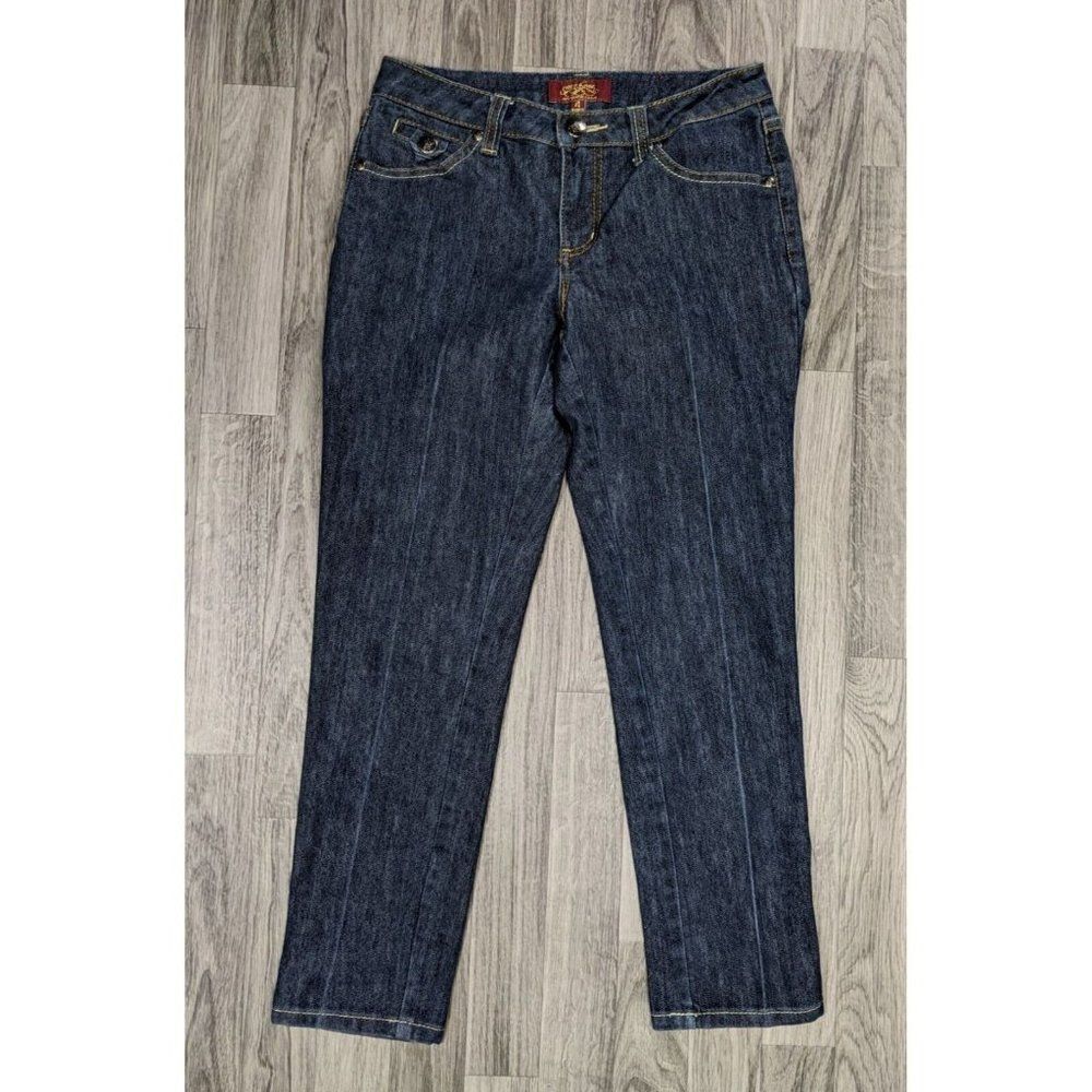 One 5 One Womens Size 4 Pockets Straight Leg Denim Blue Jeans‎